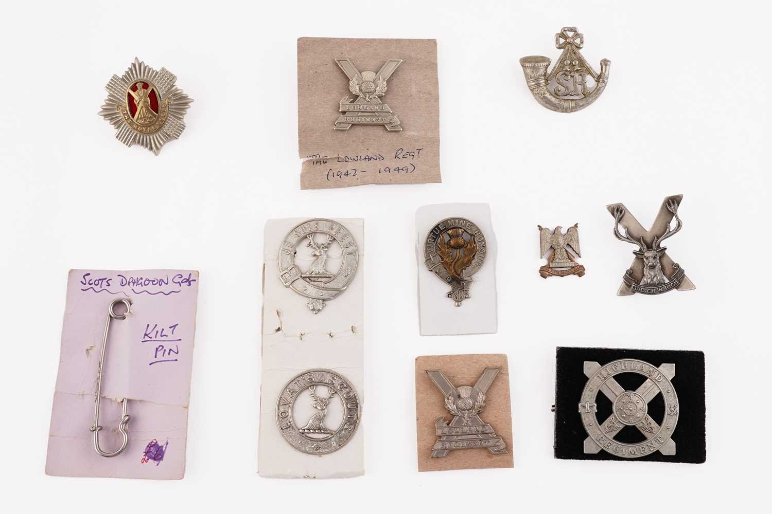 Lot 169 - A selection of cap badges and other items of Scottish interest