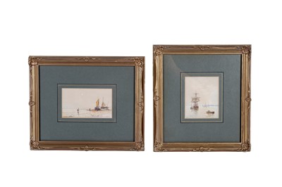 Lot 65 - Emil Axel Krause - Two marine views with figures | watercolours