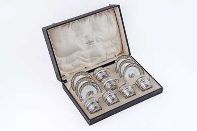 Lot 8 - A George V demi tasse coffee service in a lined and fitted case