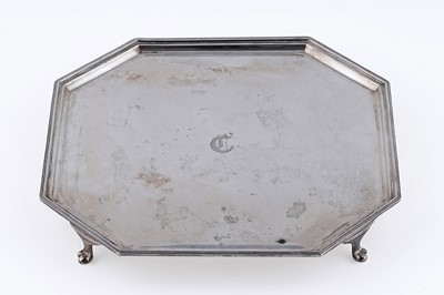 Lot 11 - A George V art deco silver salver