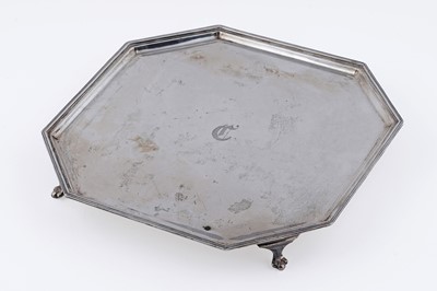 Lot 11 - A George V art deco silver salver