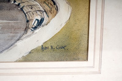 Lot 559 - Alan Reid Cook - St Thomas Newcastle, from the Civic Centre | watercolour