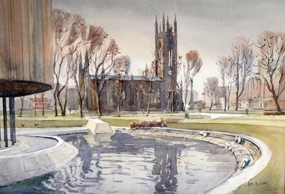Lot 559 - Alan Reid Cook - St Thomas Newcastle, from the Civic Centre | watercolour