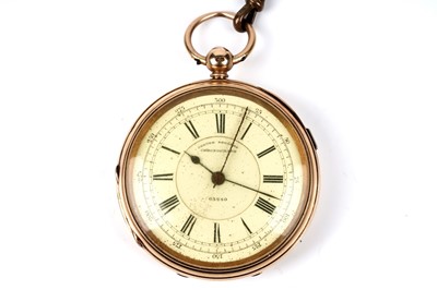 Lot 470 - H. Movus of Birmingham: an 18ct yellow gold cased open faced chronograph pocket watch