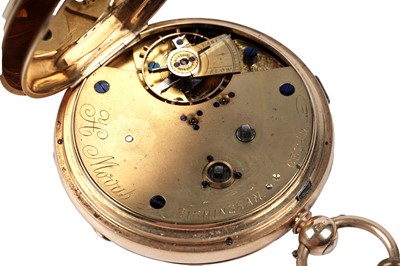 Lot 470 - H. Movus of Birmingham: an 18ct yellow gold cased open faced chronograph pocket watch