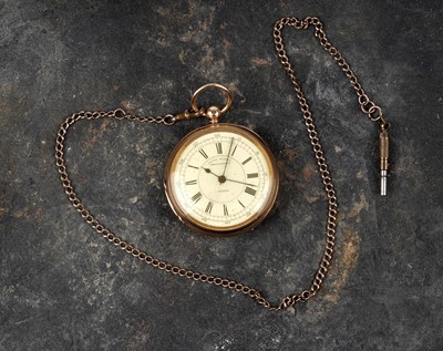 Lot 470 - H. Movus of Birmingham: an 18ct yellow gold cased open faced chronograph pocket watch