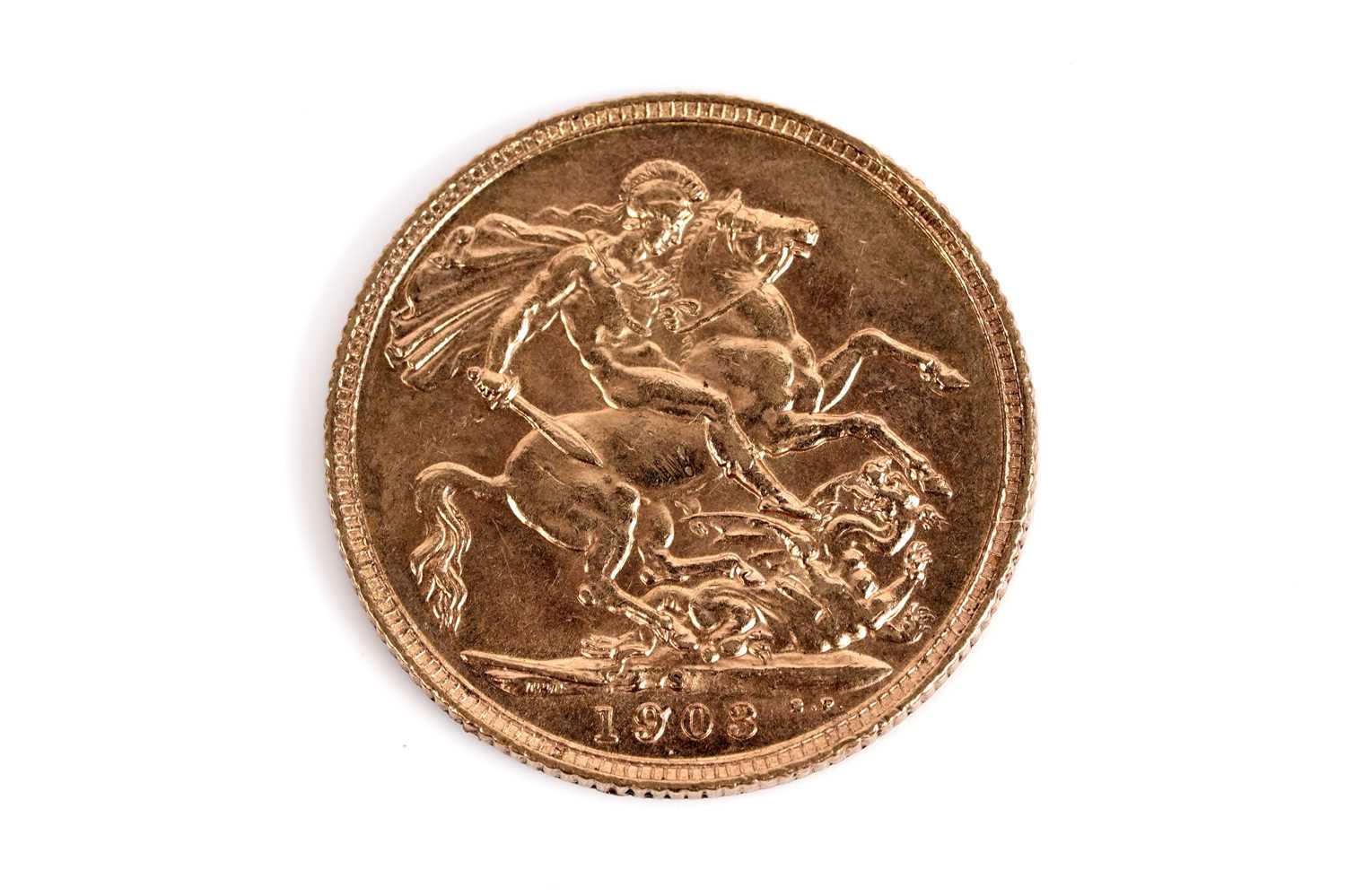 Lot 521 - An Edward VII 1903 gold sovereign