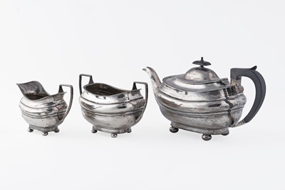 Lot 20 - A George VI silver three-piece tea set