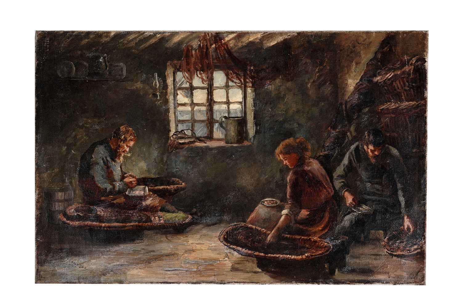 Lot 629 - Isa Jobling (Isa Thomspon) - The Oyster Shuckers | oil