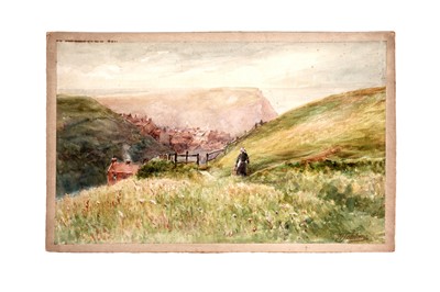 Lot 779 - Robert Jobling - A Wild Meadow Above the Cove of Staithes | watercolour