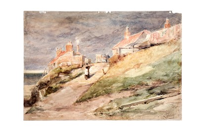 Lot 785 - Robert Jobling - Walking Down to the Beach, Staithes | watercolour