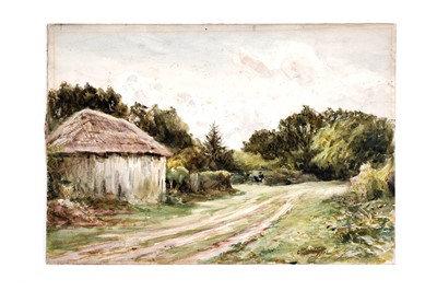Lot 786 - Robert Jobling - On the Road to Eversley Common | watercolour
