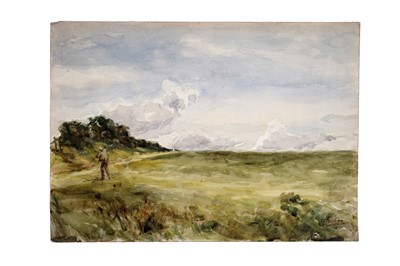 Lot 796 - Robert Jobling - Walking in the Yorkshire Moors | watercolour