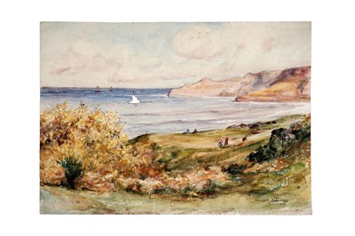 Lot 801 - Joseph Jobling - Spring Forsythia on the Banks of the Shore | watercolour