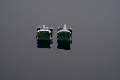 Lot 517 - Two pairs of contemporary gemstone stud earrings