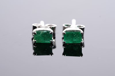 Lot 517 - Two pairs of contemporary gemstone stud earrings