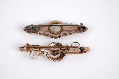 Lot 519 - Two Victorian bar brooches