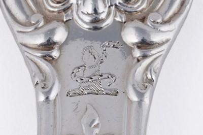 Lot 130 - Assorted antique silver Queen’s pattern flatware and cutlery