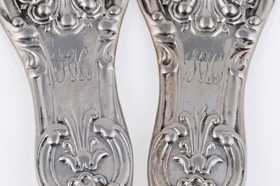 Lot 130 - Assorted antique silver Queen’s pattern flatware and cutlery