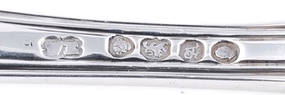 Lot 130 - Assorted antique silver Queen’s pattern flatware and cutlery