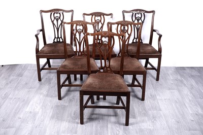 Lot 5 - A set of six Georgian style mahogany dining chairs
