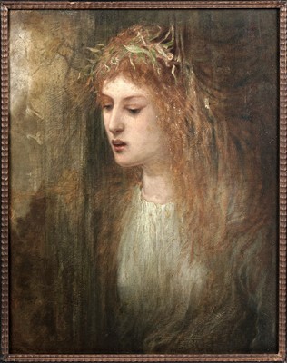 Lot 730 - Follower of John Everett Millais - A Study of Ophelia | oil