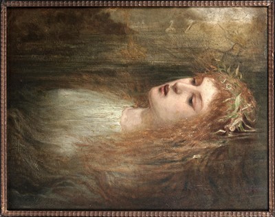 Lot 730 - Follower of John Everett Millais - A Study of Ophelia | oil