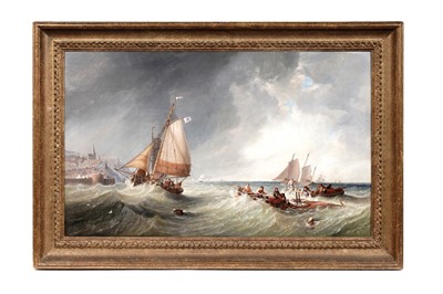 Lot 744 - John Wilson Carmichael - Shipping off Macduff, Aberdeenshire | oil