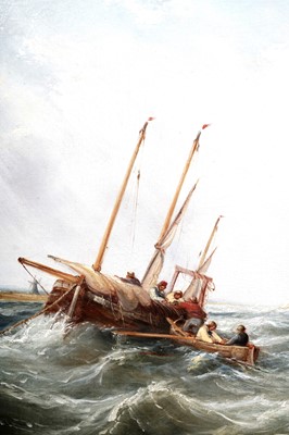 Lot 746 - John Wilson Carmichael - British Ship of the Line with a Fishing Boat | oil