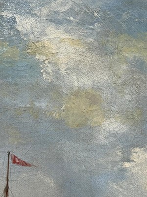 Lot 746 - John Wilson Carmichael - British Ship of the Line with a Fishing Boat | oil