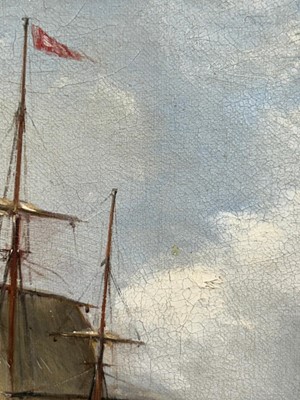 Lot 746 - John Wilson Carmichael - British Ship of the Line with a Fishing Boat | oil