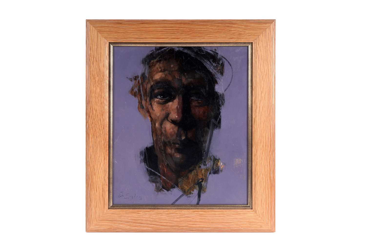 Lot 534 - John Boyd - Self Portrait in a yellow shirt | oil