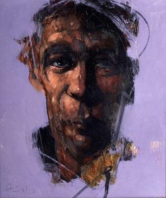 Lot 534 - John Boyd - Self Portrait in a yellow shirt | oil