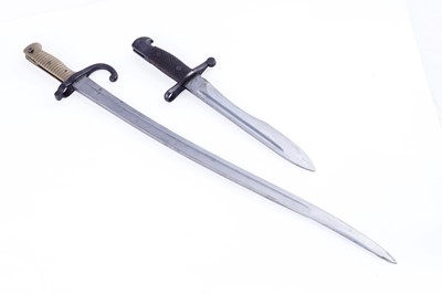 Lot 294 - A Frech Chassepot bayonet; and a Spanish Bolo bayonet