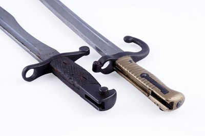 Lot 294 - A Frech Chassepot bayonet; and a Spanish Bolo bayonet