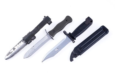 Lot 298 - An East German bayonet; and a West German knife
