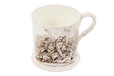 Lot 118 - Three pieces of Staffordshire pottery; and a signed book commemorating the Crimean War