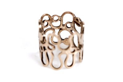 Lot 529 - Two Mid-Century and Modern style gold rings