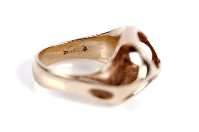 Lot 529 - Two Mid-Century and Modern style gold rings