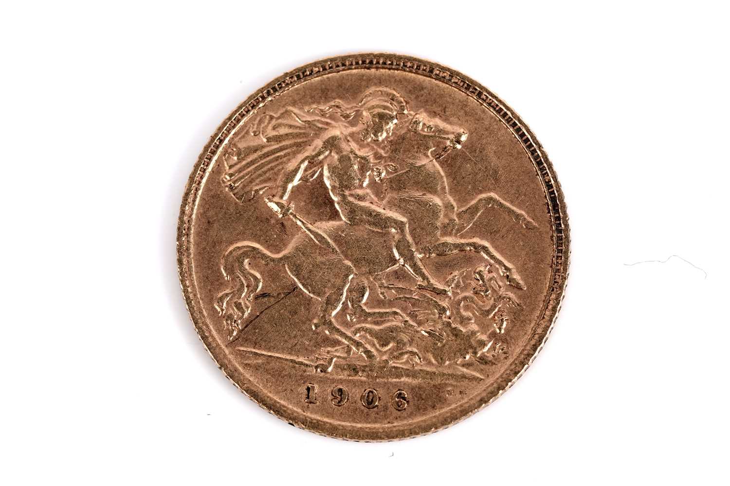 Lot 557 - An Edward VII 1906 gold half sovereign