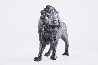 Lot 28 - A late 19th Century Continental silver figure of a male lion
