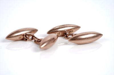 Lot 527 - A citrine ring, rose gold cufflinks, and a lucky horseshoe pin