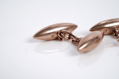Lot 527 - A citrine ring, rose gold cufflinks, and a lucky horseshoe pin
