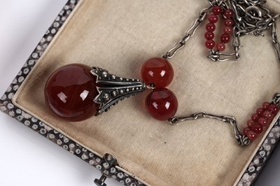 Lot 571 - Antique and modern costume jewellery including: a Victorian sapphire stick pin