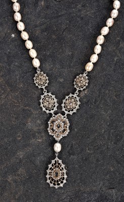 Lot 571 - Antique and modern costume jewellery including: a Victorian sapphire stick pin