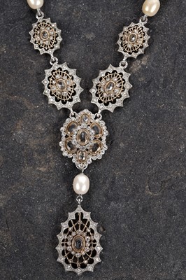 Lot 571 - Antique and modern costume jewellery including: a Victorian sapphire stick pin