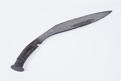 Lot 307 - A kukri with white metal grip; and two similar chakmak