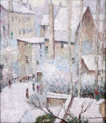 Lot 545 - Reginald Frank Knowles Drewe - Continental townscape with figures | oil