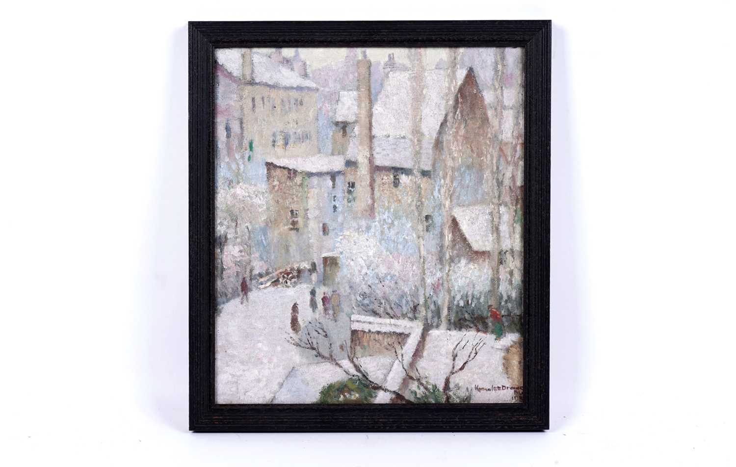 Lot 545 - Reginald Frank Knowles Drewe - Continental townscape with figures | oil