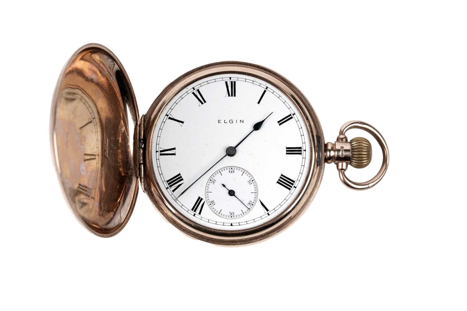 Lot 471 - Elgin: a 9ct yellow gold cased hunter pocket watch